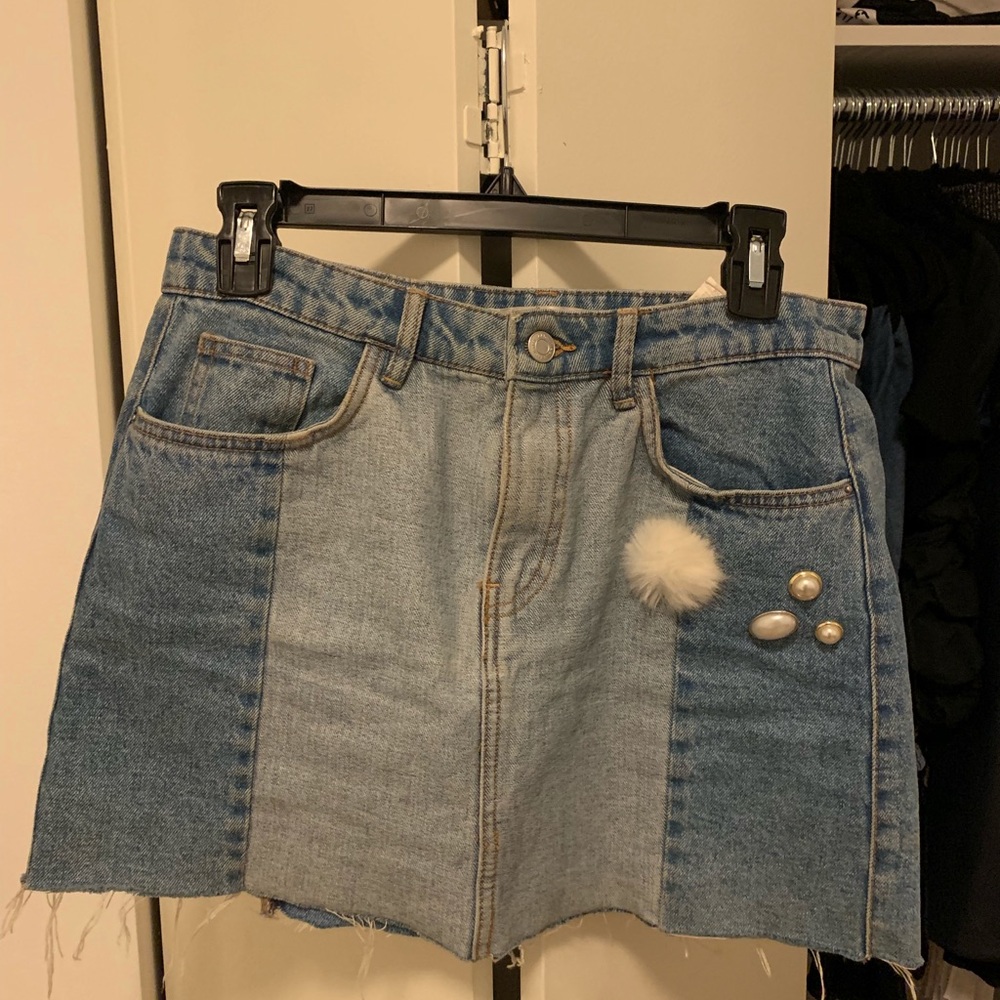 zARA denim skirt with decor